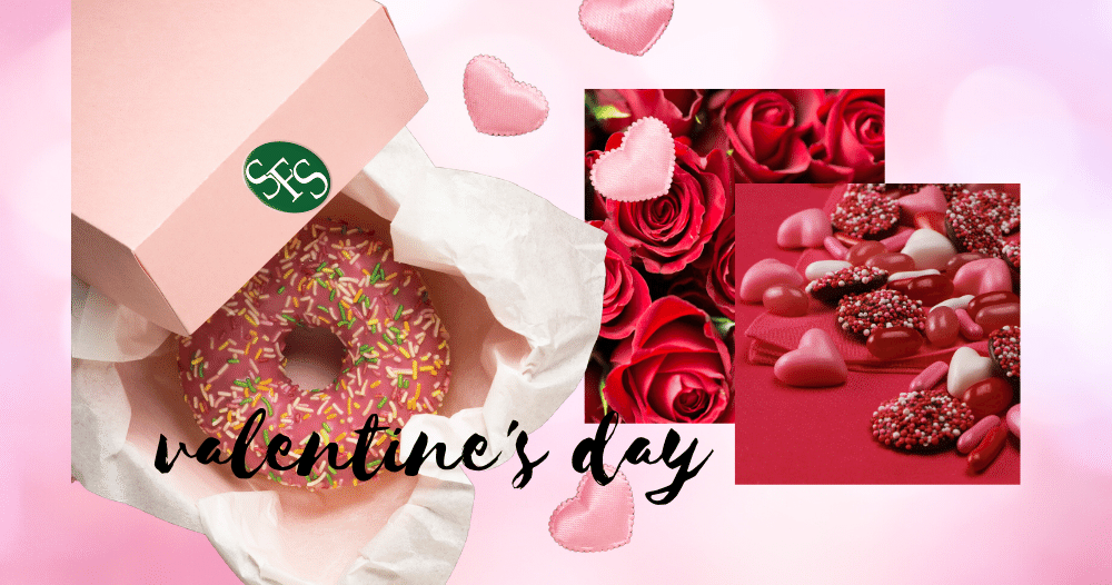 Valentines Day-hearts- flowers-donut in box
